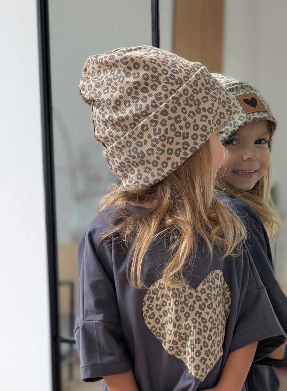 Hipster Beanie | Rippenoptik | Leo Print