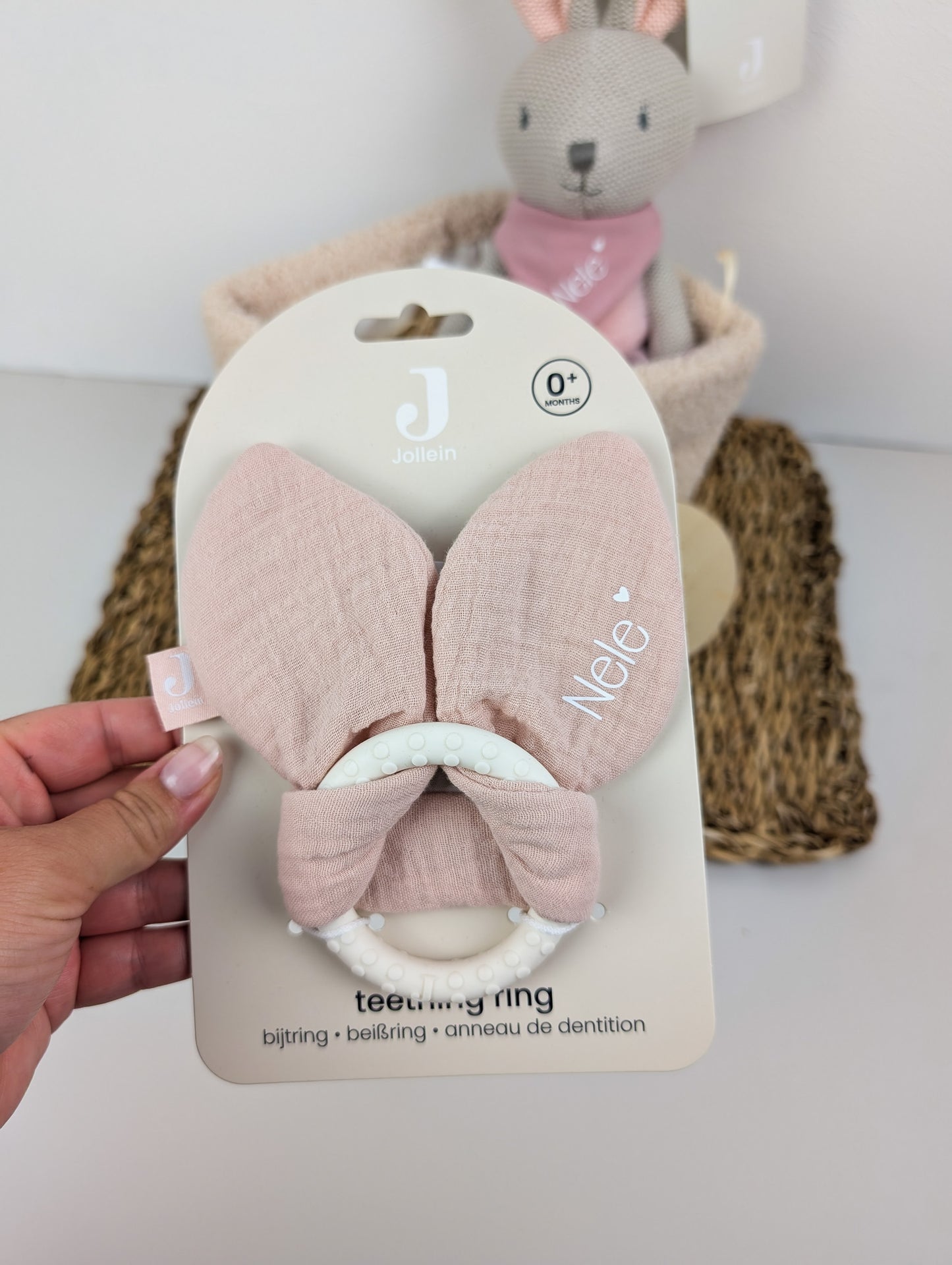 Personalisiertes Geschenkkörbchen | Rosa | Geschenk zur Geburt | Taufe