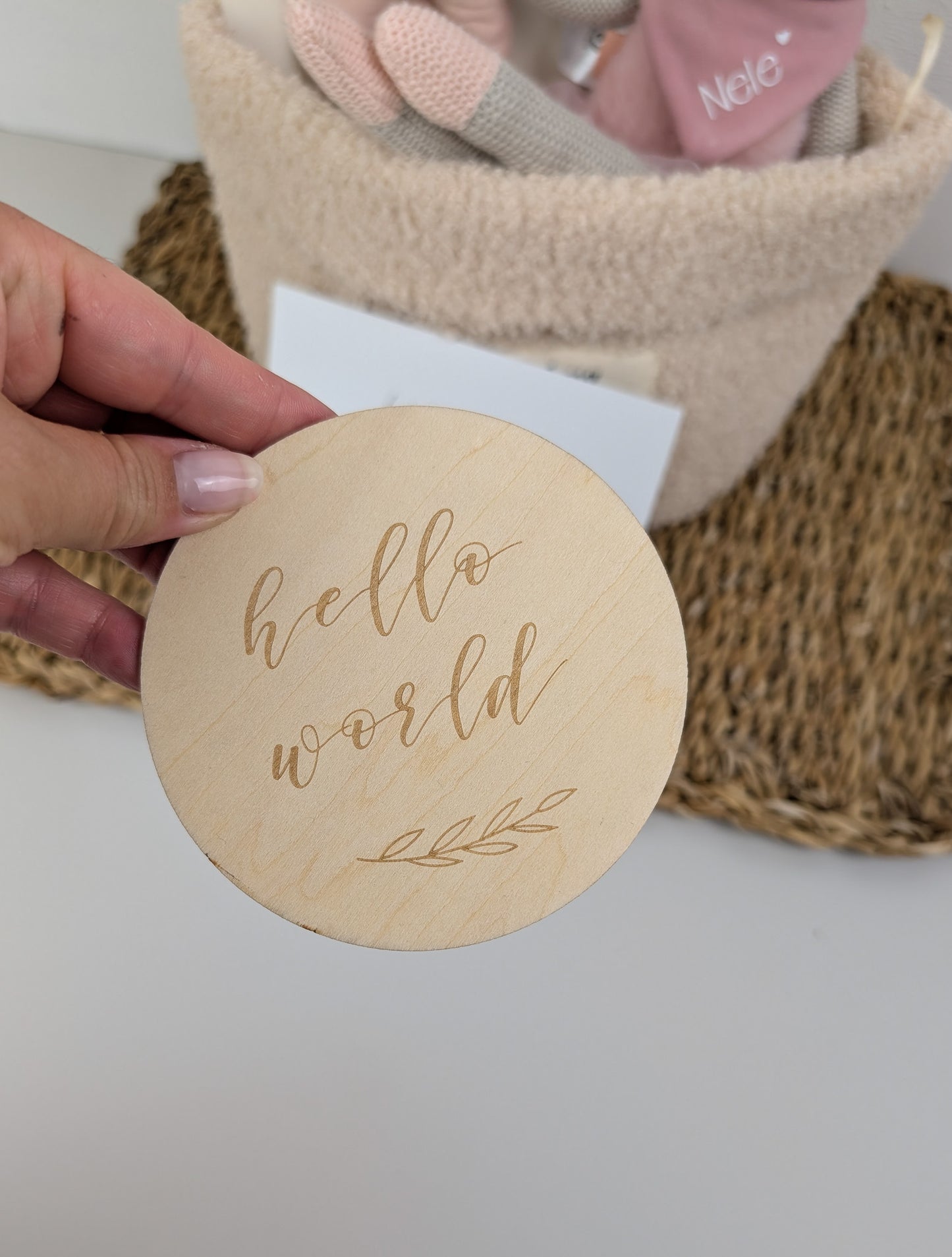 Personalisiertes Geschenkkörbchen | Rosa | Geschenk zur Geburt | Taufe