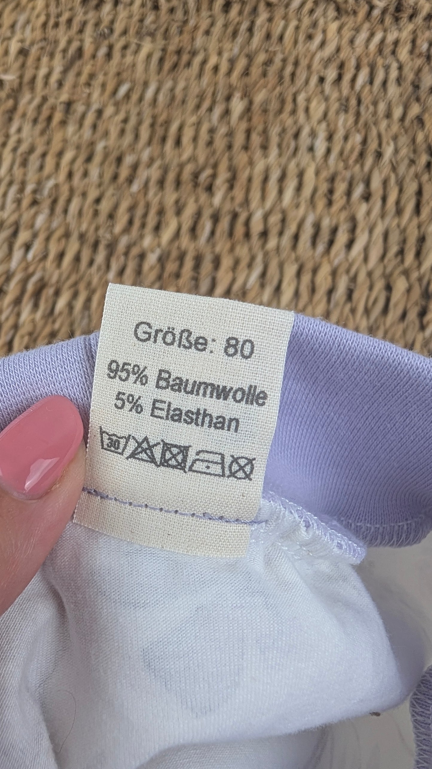 Sofortkauf – Hose Lavendel Blumen | Größe 80