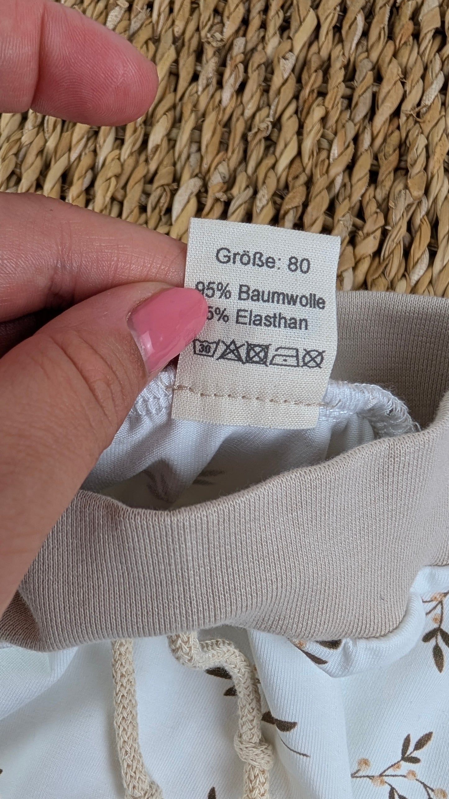 Sofortkauf – Hose Beige Trockenblumen | Größe 80
