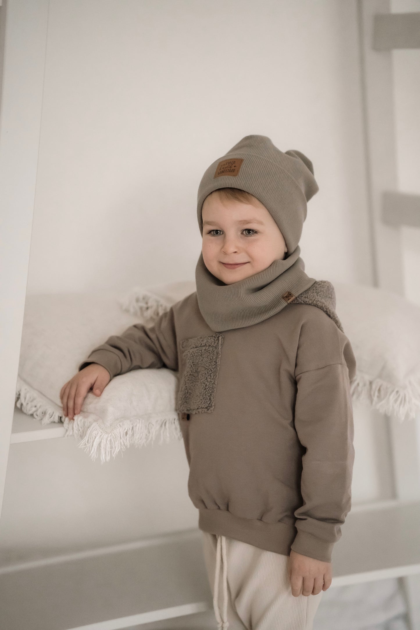 Hoodie Teddykapuze - Smokey Beige