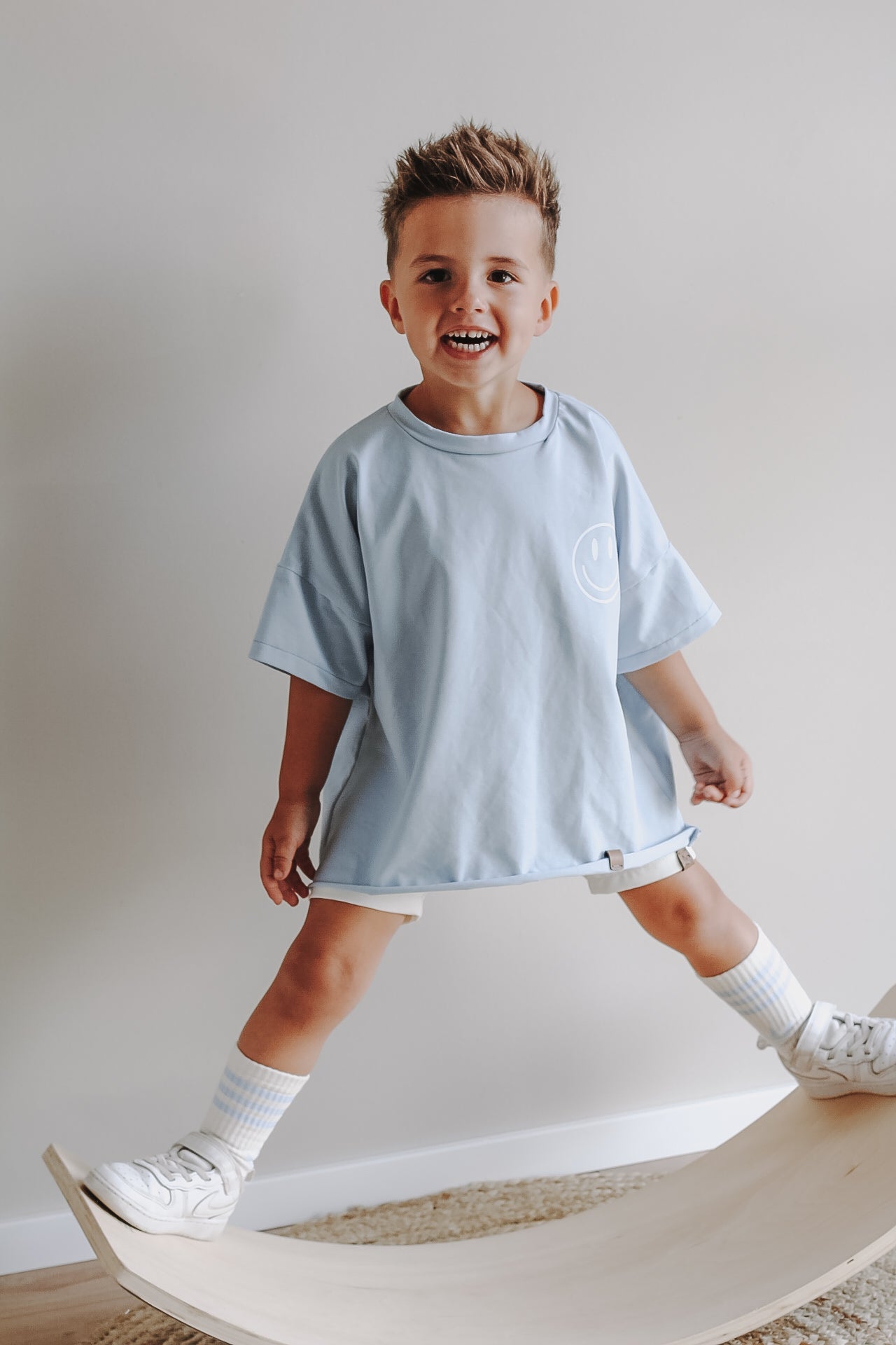 Oversize Shirt | Hellblau | Smiley
