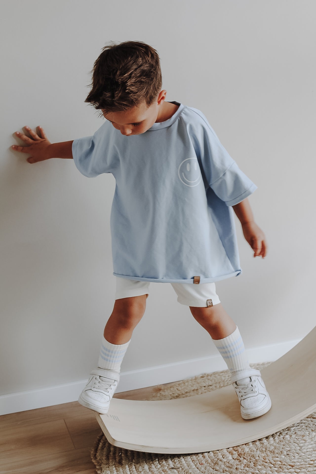 Oversize Shirt | Hellblau | Smiley