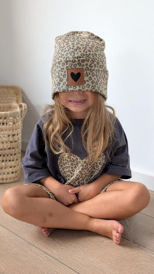Hipster Beanie | Rippenoptik | Leo Print