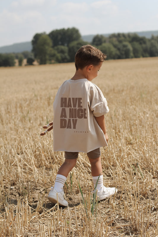Oversize Shirt | Beige | HAVE A GOOD DAY