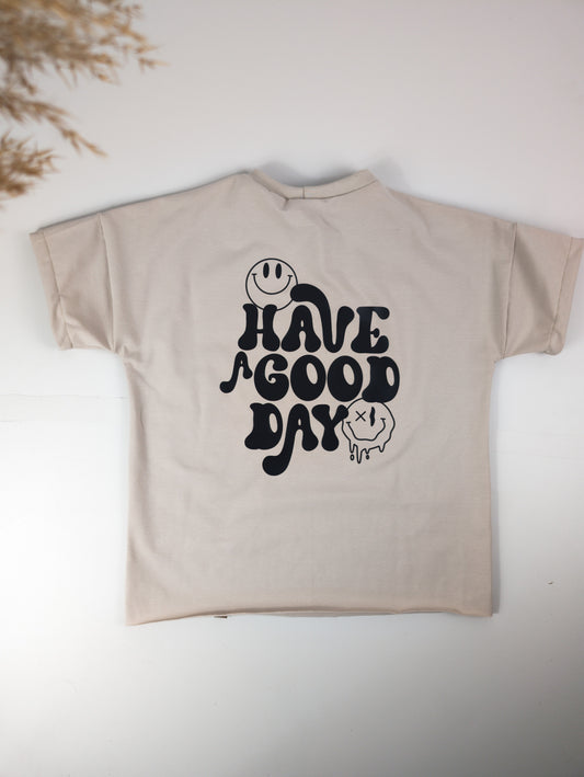 Oversize Shirt | Beige | Have a good day