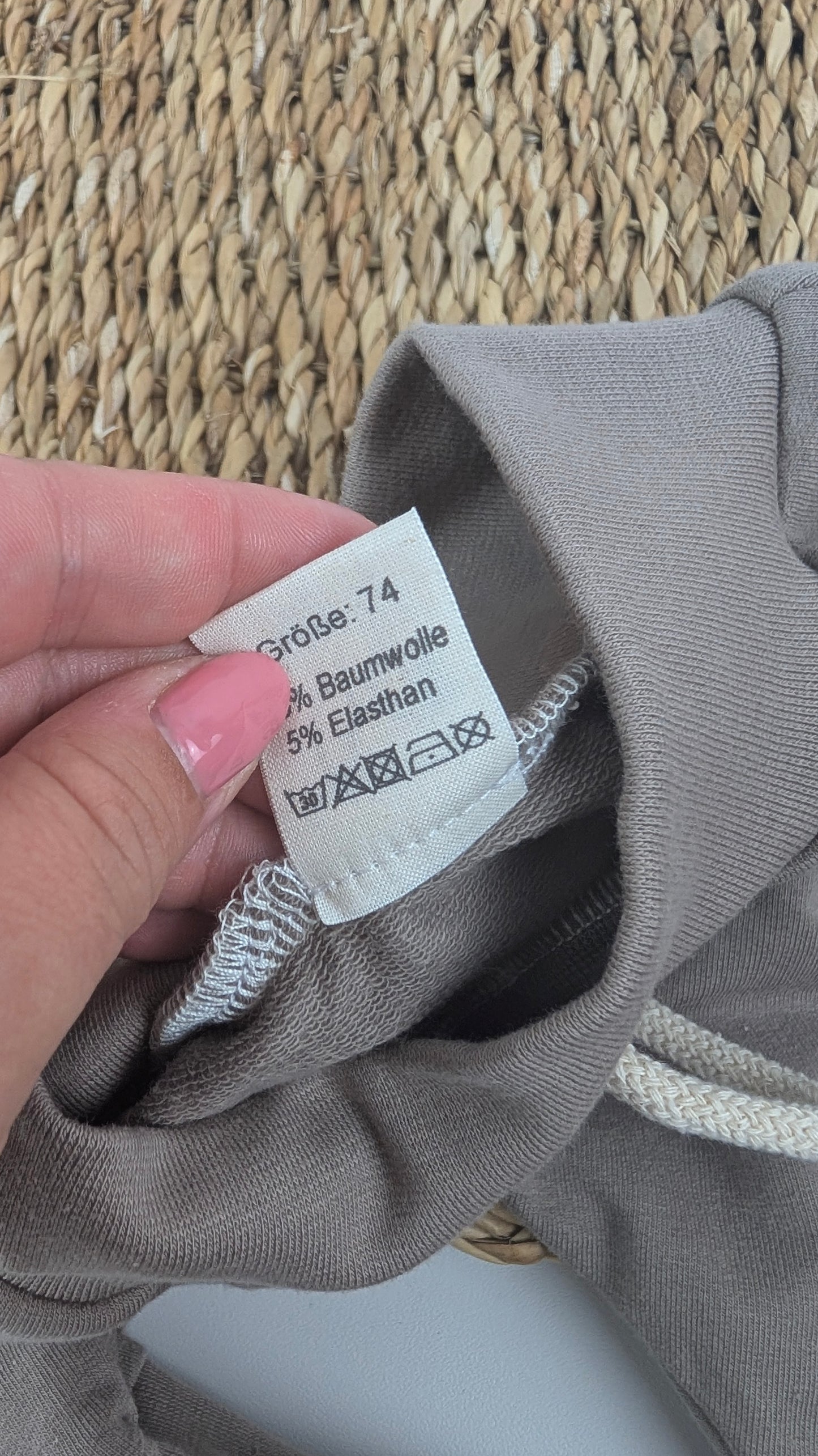 Sofortkauf – Mitwachshose Pumphose Smoky Beige | Größe 74