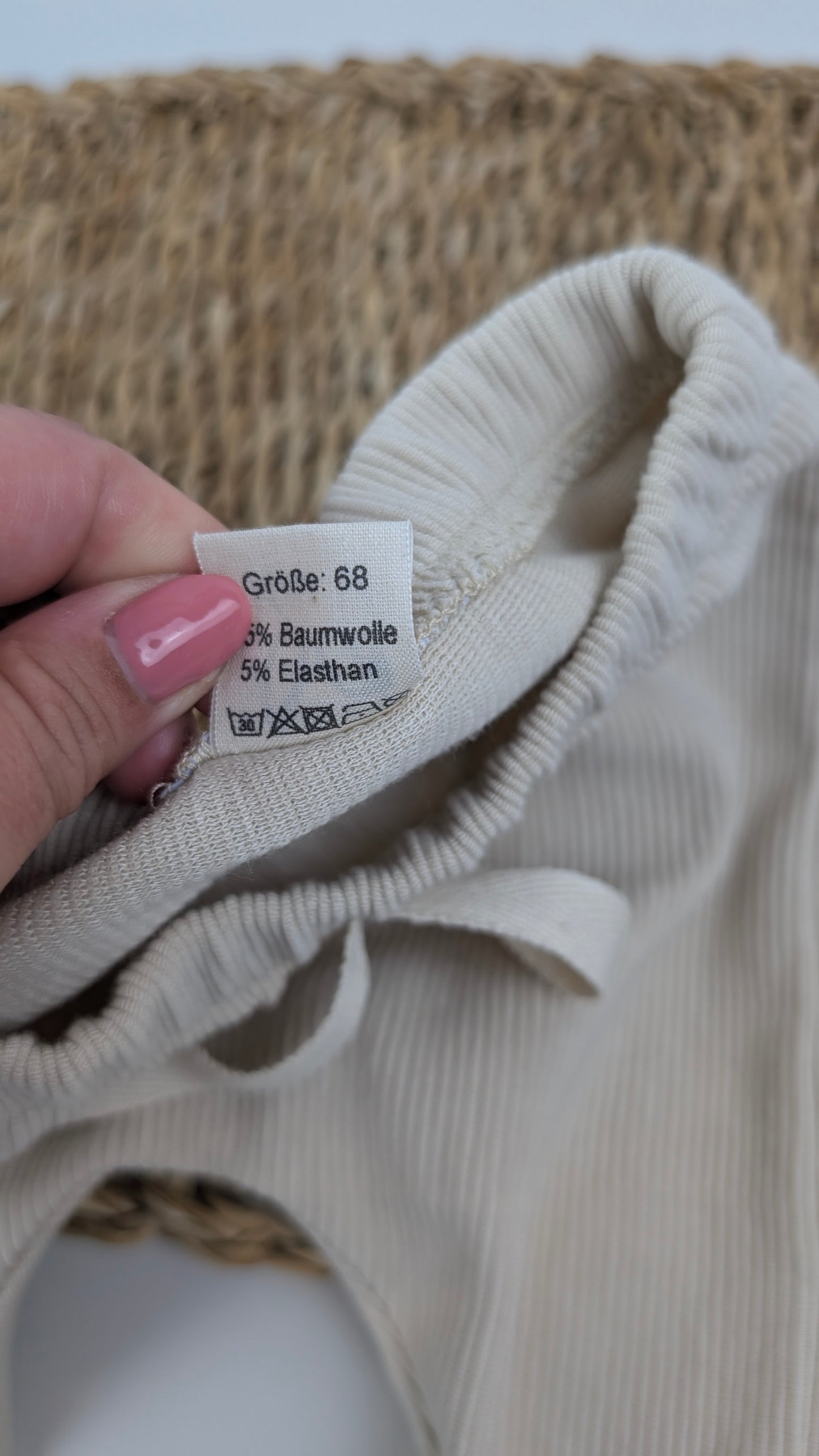 Sofortkauf – Hose Beige Rib | Größe 68