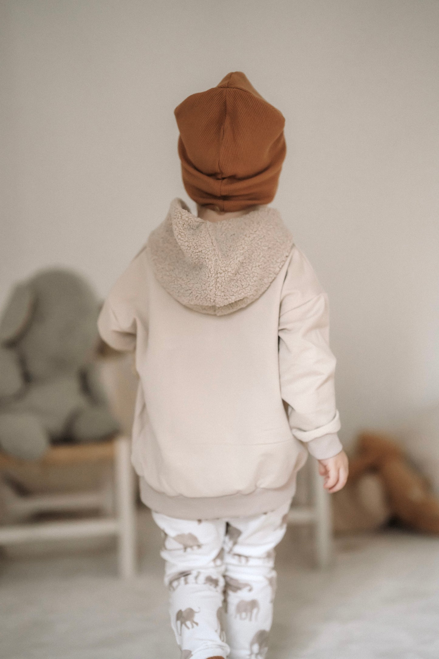 Hoodie Teddykapuze  - Beige