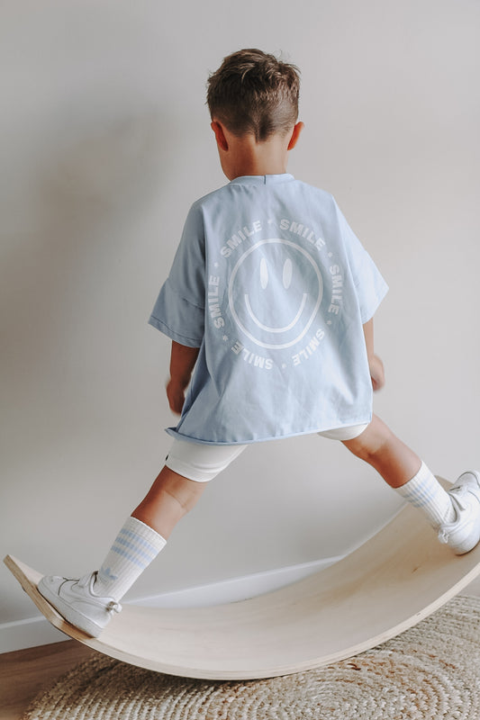 Oversize Shirt | Hellblau | Smiley